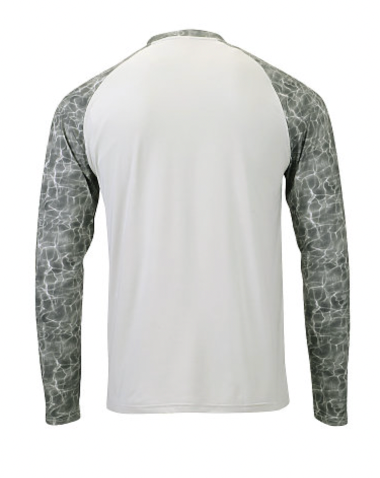 ParagonXP Panama Adult Raglan Sublimated Long Sleeve Performance Tee - Shock Oceanic Print