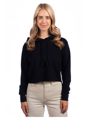 Next Level Women's Laguna Sueded Raw Edge Crop Hoodie