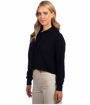 Next Level Women's Laguna Sueded Raw Edge Crop Hoodie