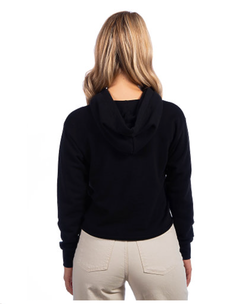 Next Level Women's Laguna Sueded Raw Edge Crop Hoodie