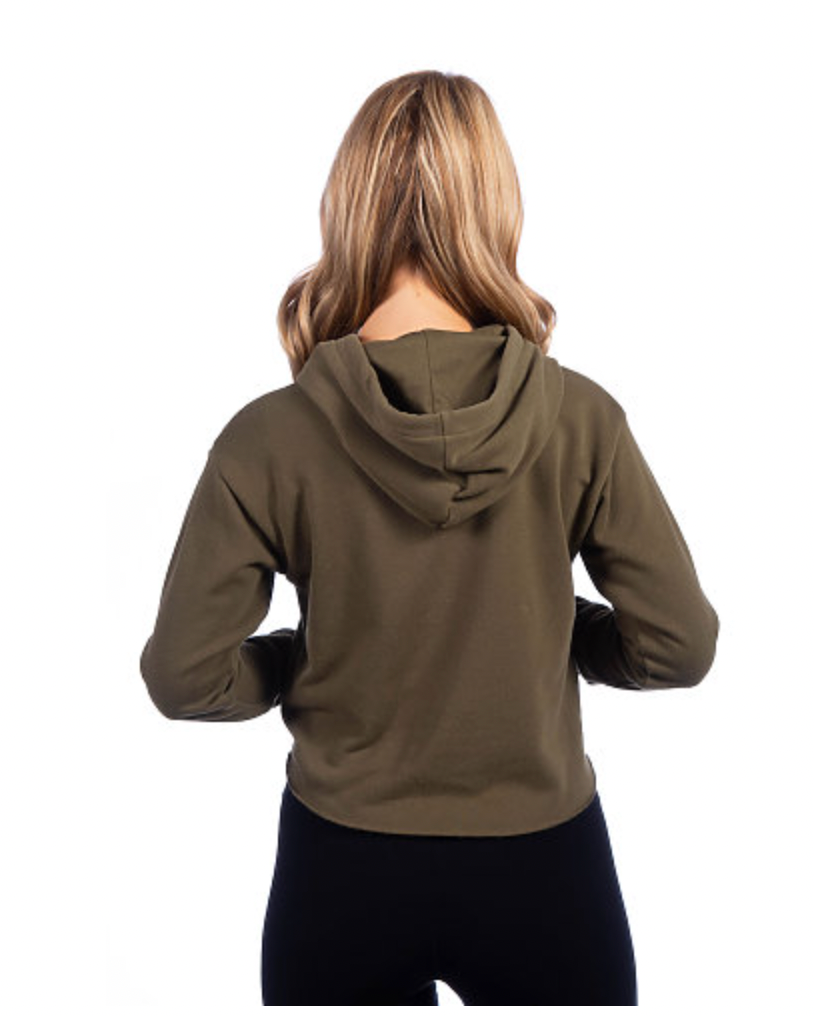 Next Level Women's Laguna Sueded Raw Edge Crop Hoodie