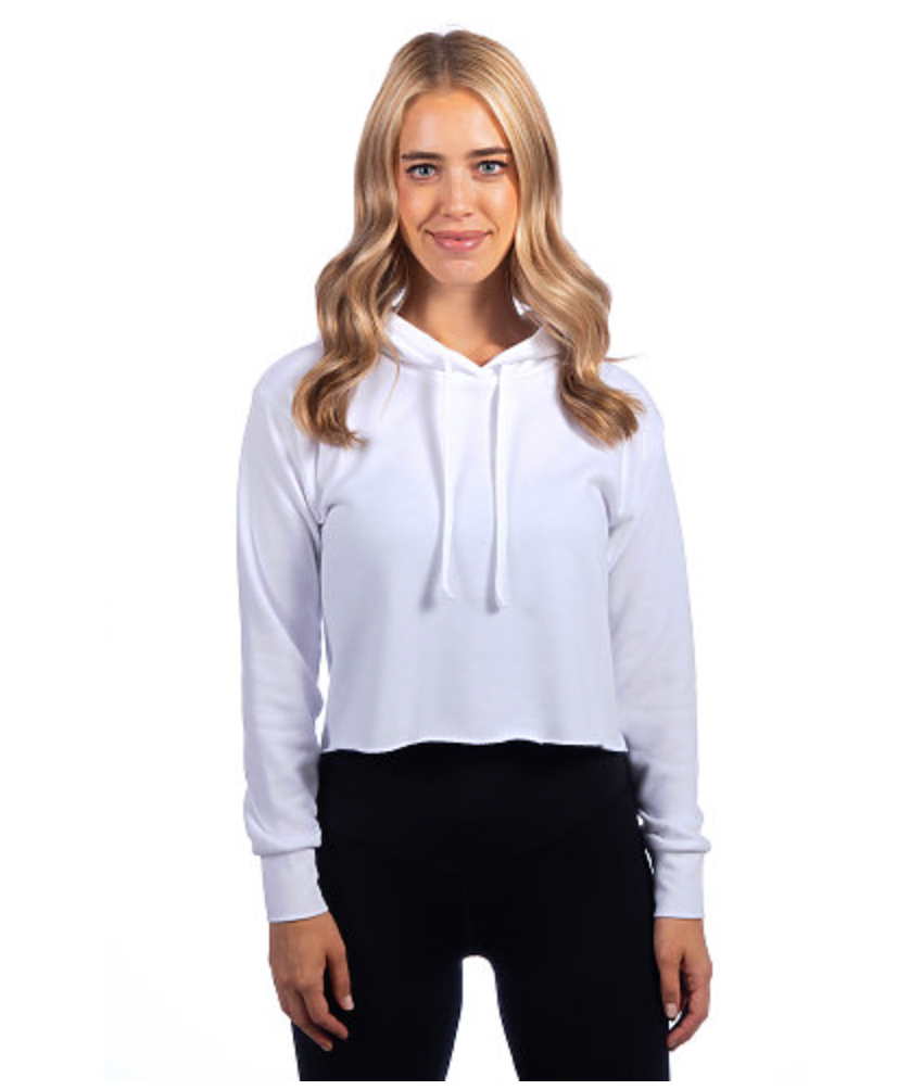 Next Level Women's Laguna Sueded Raw Edge Crop Hoodie