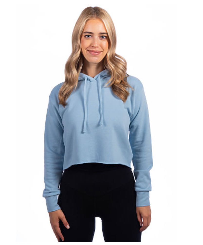 Next Level Women's Laguna Sueded Raw Edge Crop Hoodie