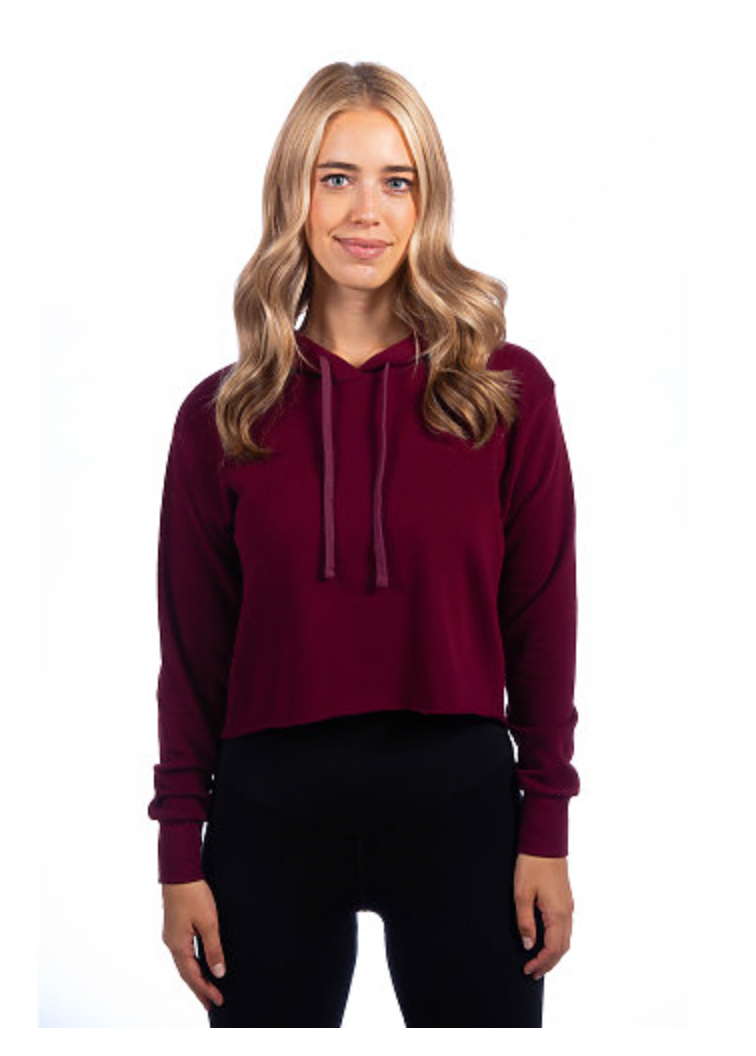 Next Level Women's Laguna Sueded Raw Edge Crop Hoodie