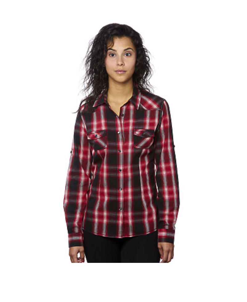 Burnside Ladies' Western Plaid Shirt