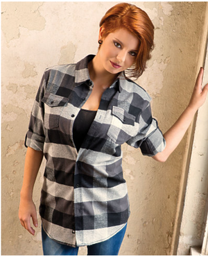 Burnside Ladies' Plaid Flannel Shirt