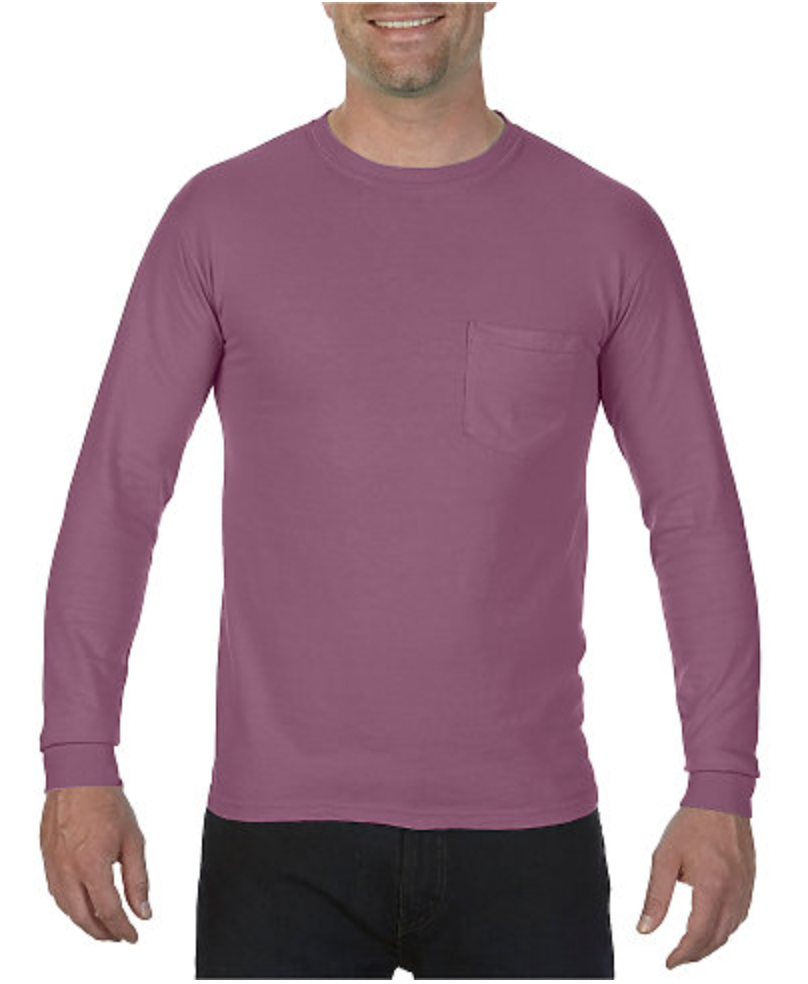 Comfort Colors Adult Heavyweight Ring Spun Long Sleeve Pocket Tee
