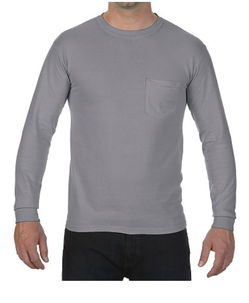 Comfort Colors Adult Heavyweight Ring Spun Long Sleeve Pocket Tee