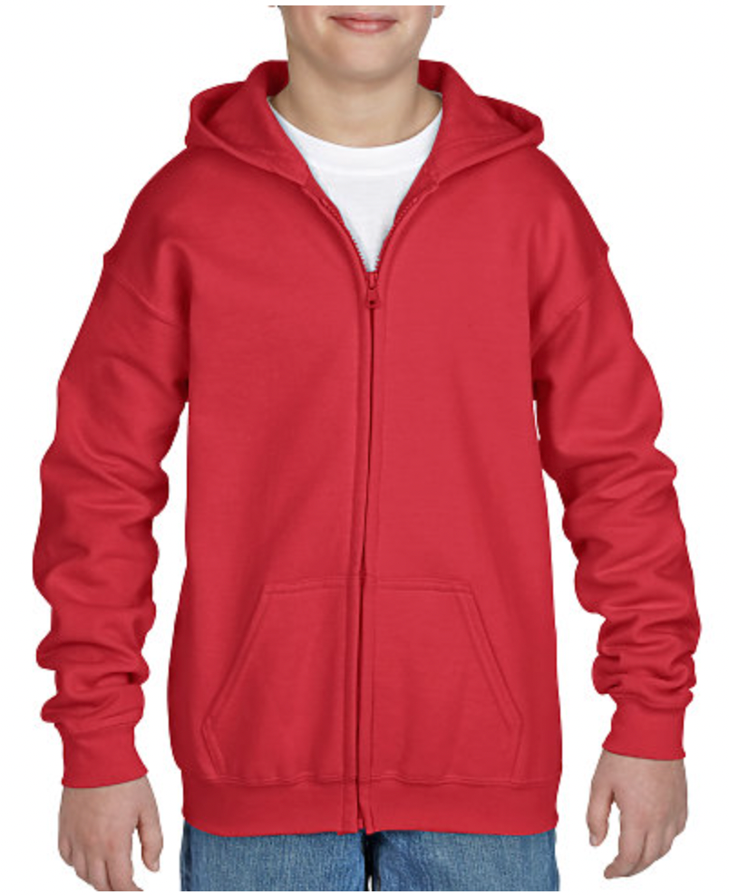 Gildan Heavy Blend Youth Full Zip Hooded Sweatshirt