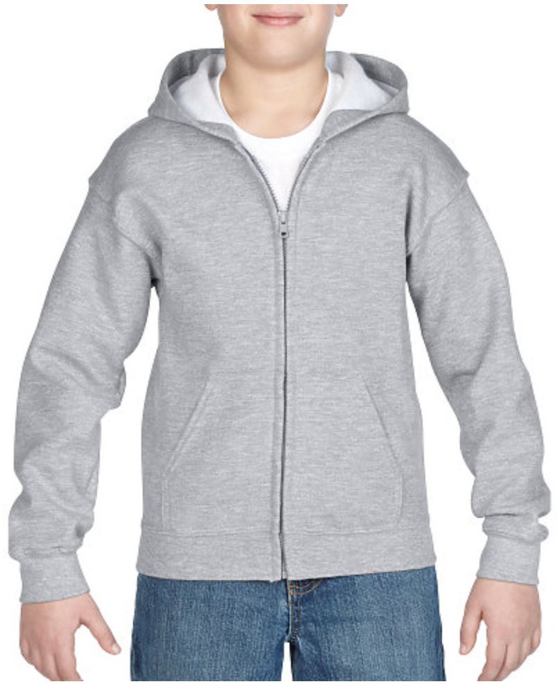 Gildan Heavy Blend Youth Full Zip Hooded Sweatshirt