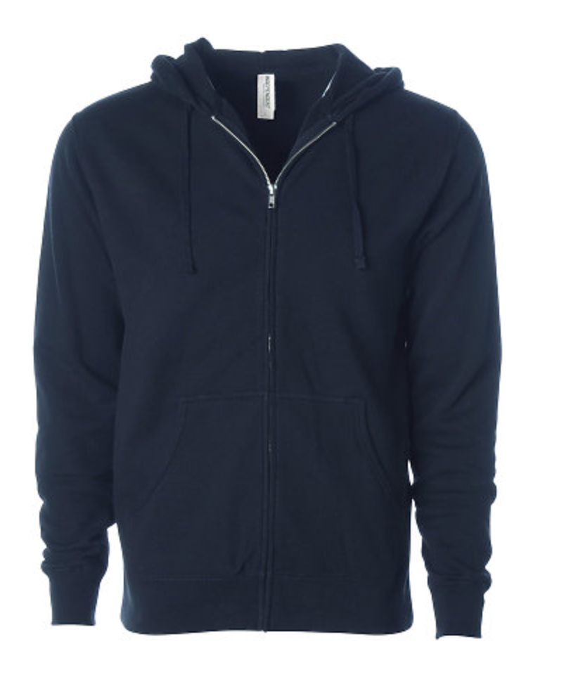 Independent Adult Lightweight Fitted Zip Hooded Fleece