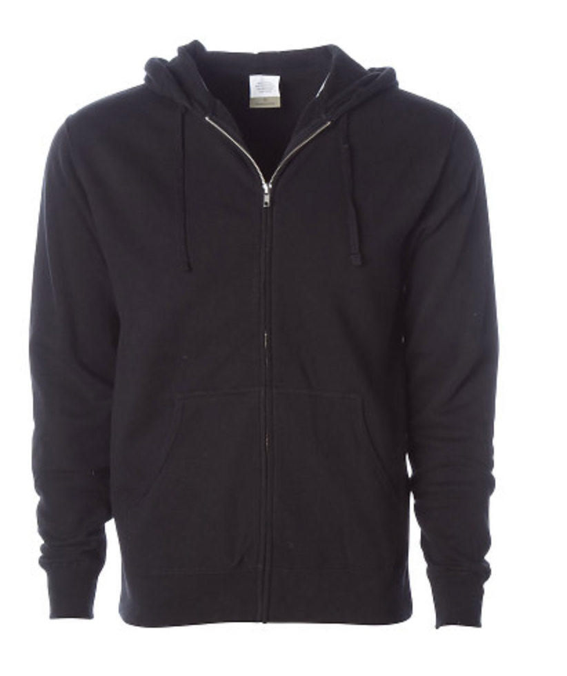 Independent Adult Lightweight Fitted Zip Hooded Fleece