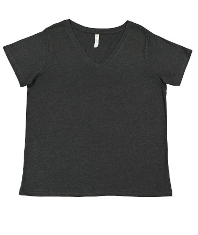 LAT Ladies' Curvy V-Neck Fine Jersey Tee