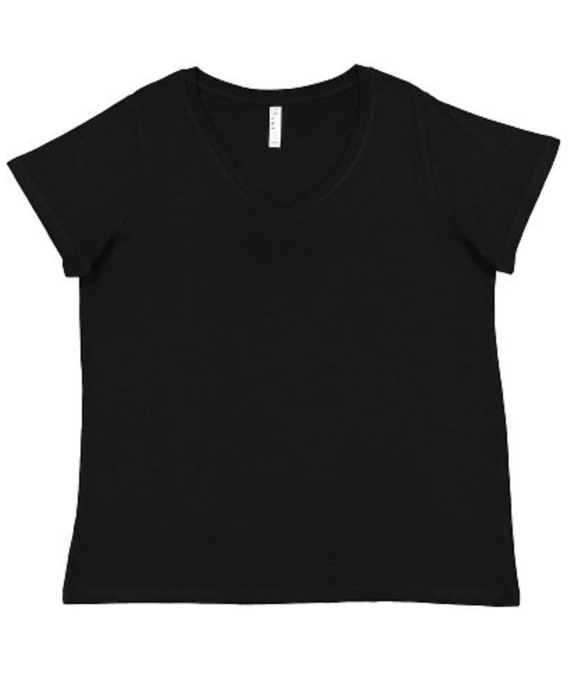LAT Ladies' Curvy V-Neck Fine Jersey Tee