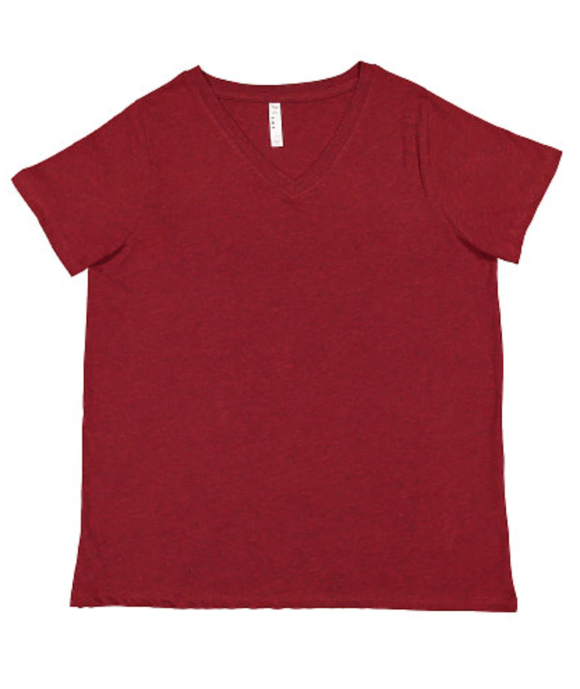 LAT Ladies' Curvy V-Neck Fine Jersey Tee