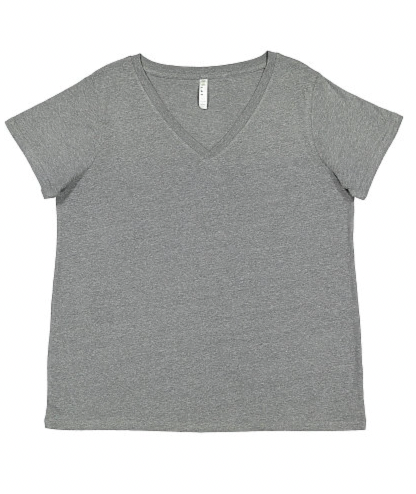 LAT Ladies' Curvy V-Neck Fine Jersey Tee