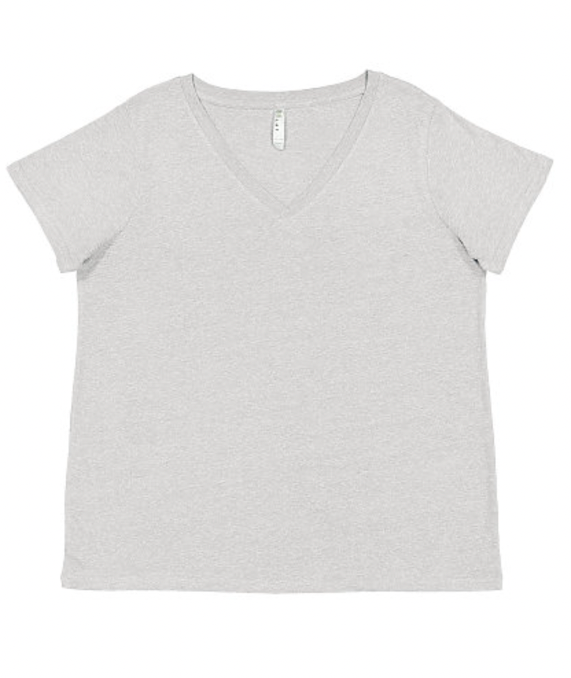 LAT Ladies' Curvy V-Neck Fine Jersey Tee