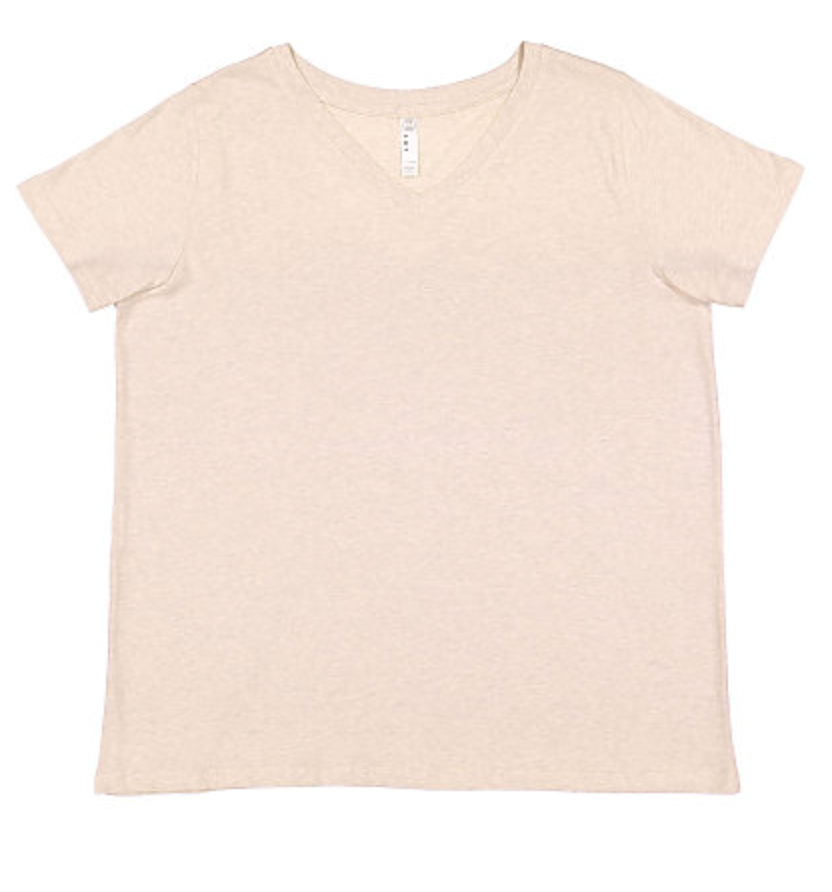 LAT Ladies' Curvy V-Neck Fine Jersey Tee