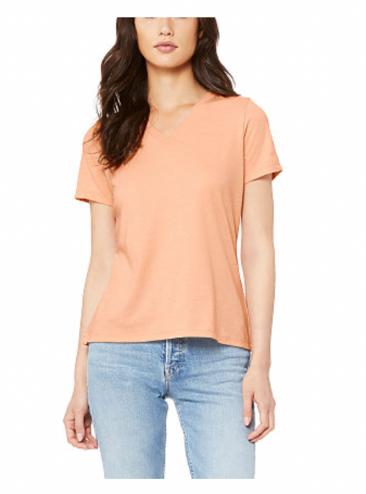 BELLA+CANVAS Women's Relaxed Heather CVC V-Neck Tee