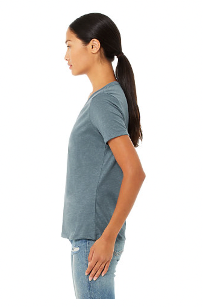 BELLA+CANVAS Women's Relaxed Heather CVC V-Neck Tee