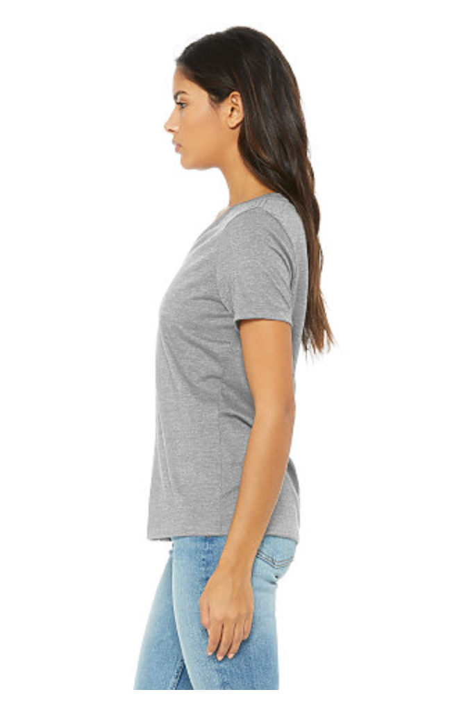 BELLA+CANVAS Women's Relaxed Heather CVC V-Neck Tee