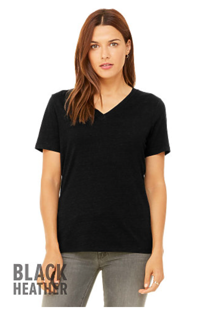 BELLA+CANVAS Women's Relaxed Heather CVC V-Neck Tee
