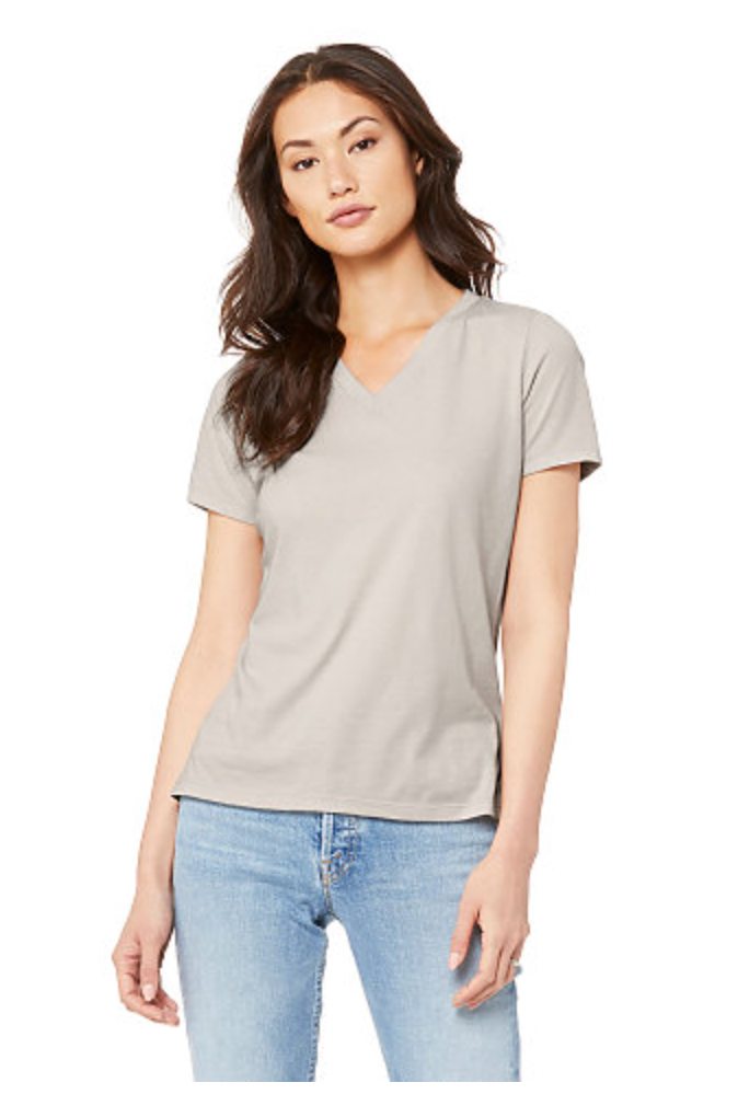 BELLA+CANVAS Women's Relaxed Heather CVC V-Neck Tee