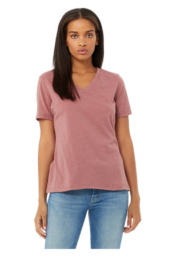 BELLA+CANVAS Women's Relaxed Heather CVC V-Neck Tee