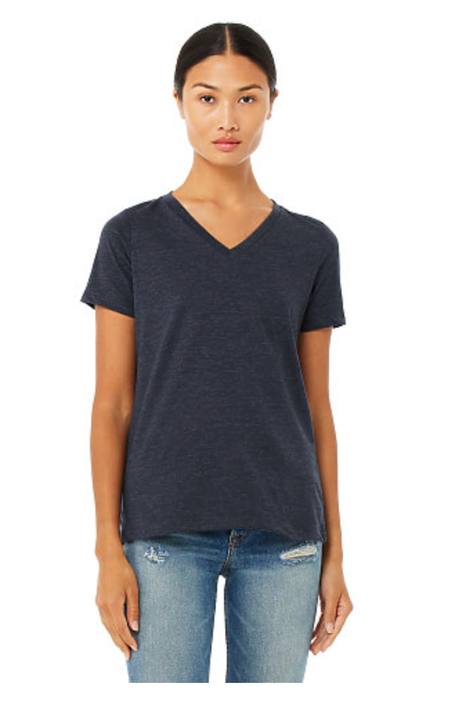 BELLA+CANVAS Women's Relaxed Heather CVC V-Neck Tee