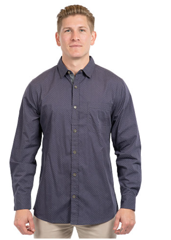 Burnside Men's Long Sleeve Peached Poplin