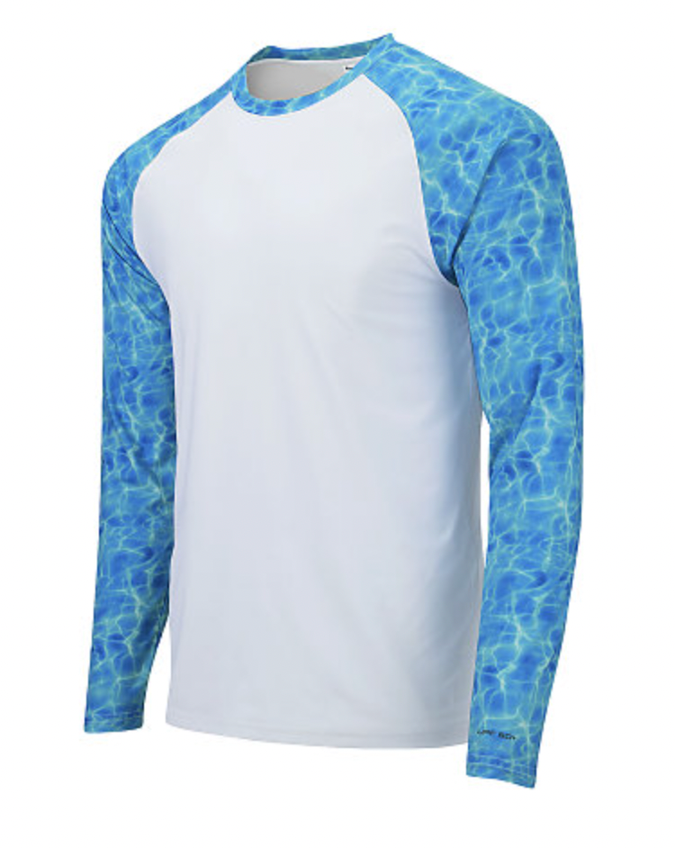 ParagonXP Panama Adult Raglan Sublimated Long Sleeve Performance Tee -  Shock Oceanic Print