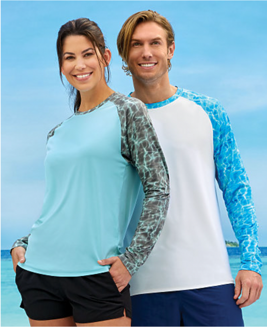 ParagonXP Panama Adult Raglan Sublimated Long Sleeve Performance Tee -  Shock Oceanic Print