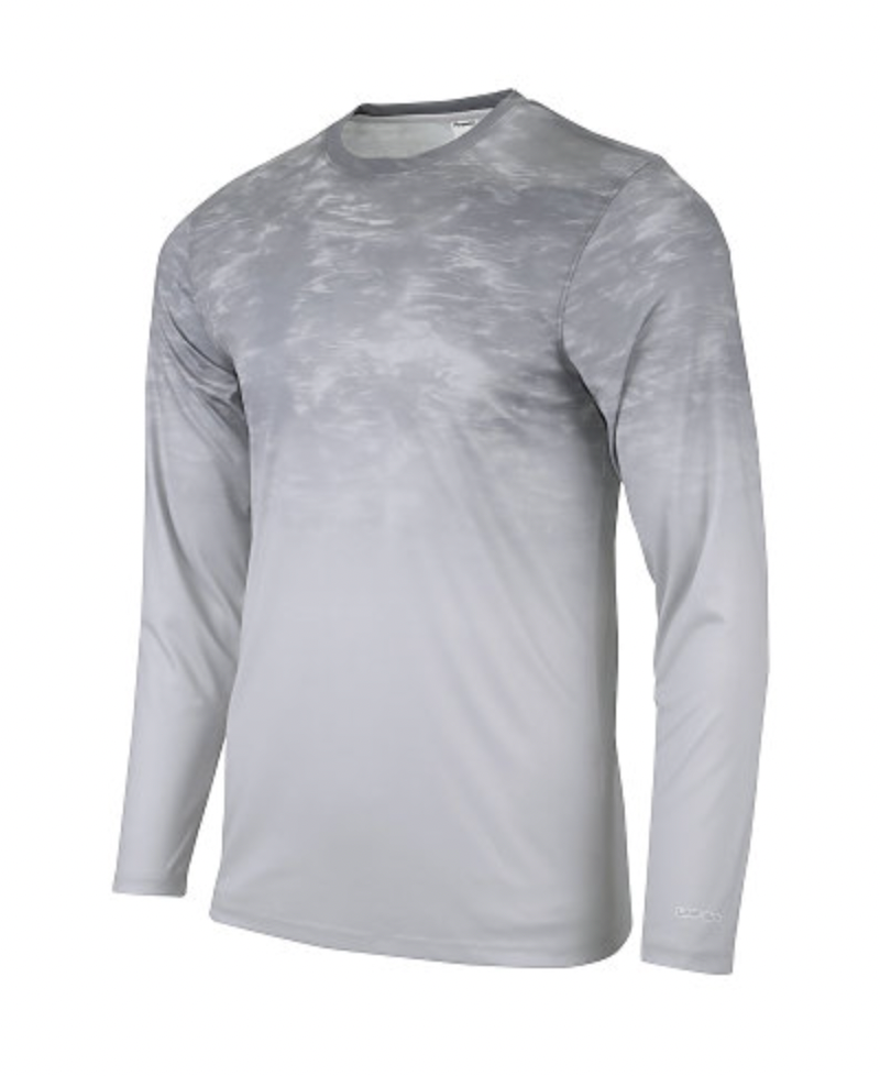 ParagonXP Montauk Adult Full Sublimated Long Sleeve Performance Tee - Fade Shark Print