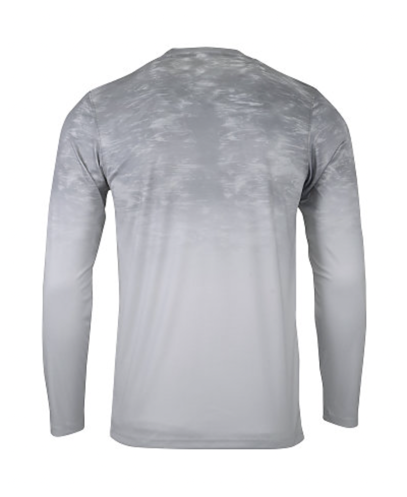 ParagonXP Montauk Adult Full Sublimated Long Sleeve Performance Tee - Fade Shark Print