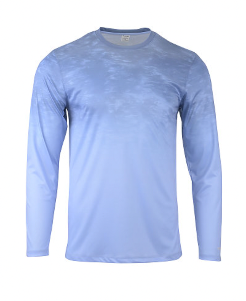 ParagonXP Montauk Adult Full Sublimated Long Sleeve Performance Tee - Fade Shark Print