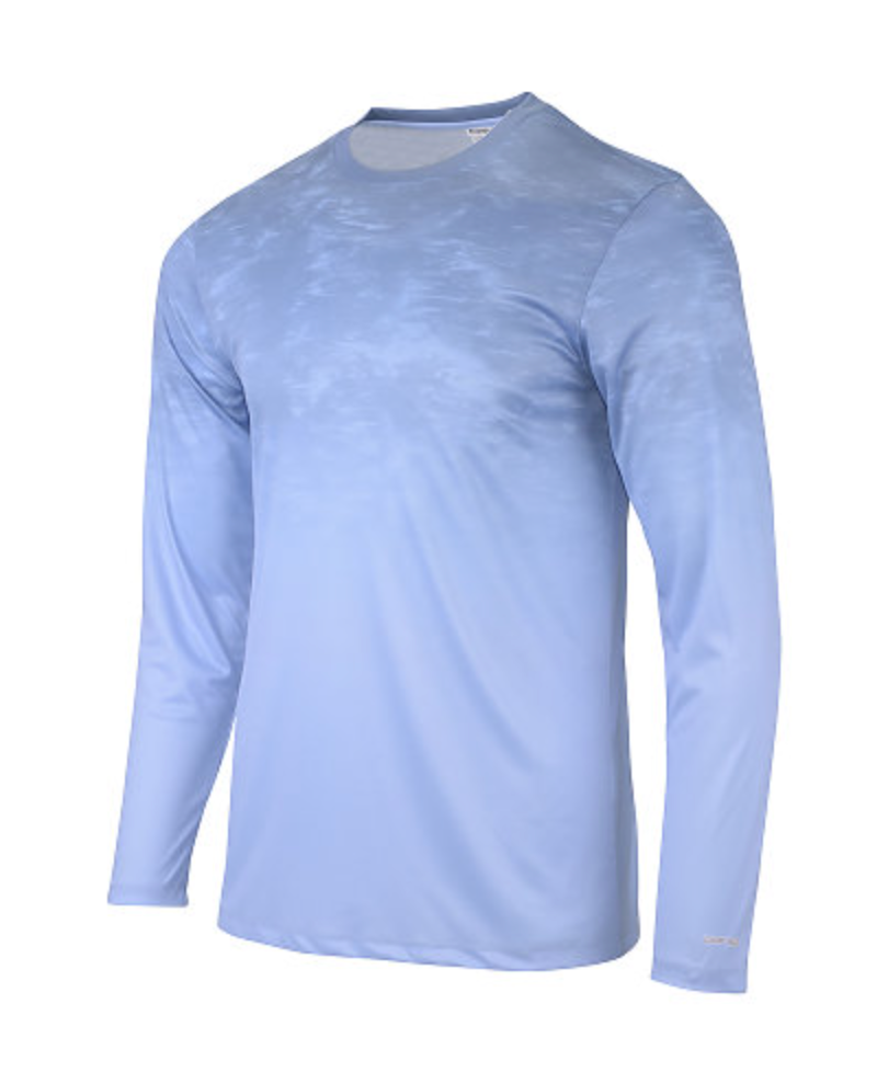 ParagonXP Montauk Adult Full Sublimated Long Sleeve Performance Tee - Fade Shark Print