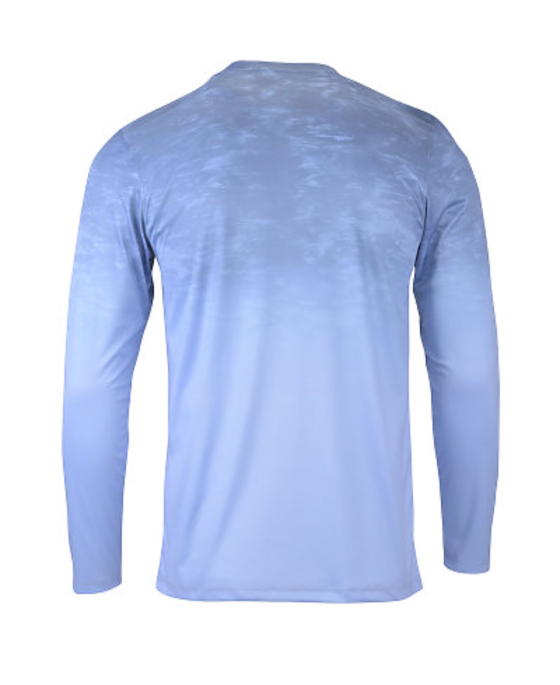 ParagonXP Montauk Adult Full Sublimated Long Sleeve Performance Tee - Fade Shark Print