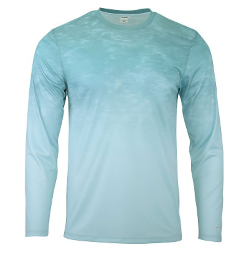 ParagonXP Montauk Adult Full Sublimated Long Sleeve Performance Tee - Fade Shark Print