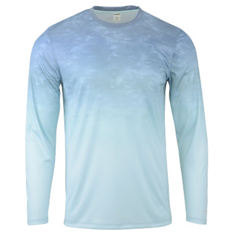 ParagonXP Montauk Adult Full Sublimated Long Sleeve Performance Tee - Fade Shark Print