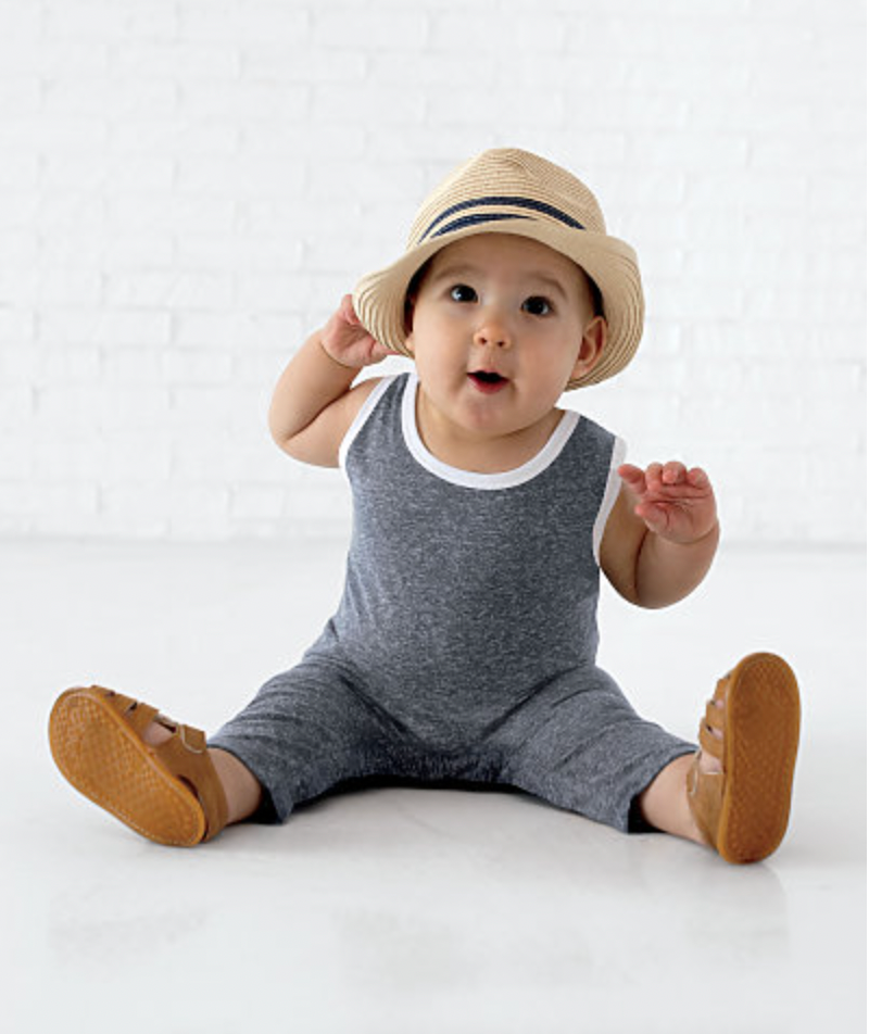 Rabbit Skins Infant Harborside Melange Tank Romper