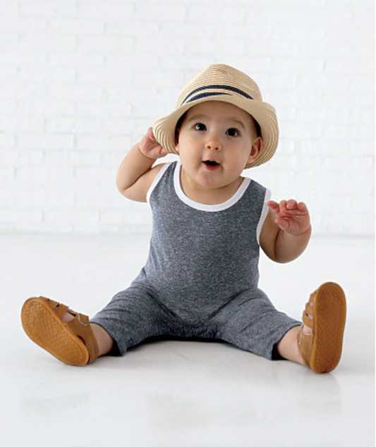 Rabbit Skins Infant Harborside Melange Tank Romper