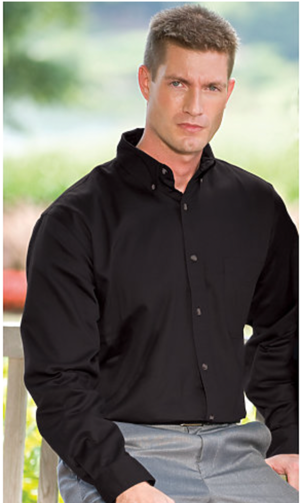 JonathanCorey Men's Long Sleeve Soil Release Treated Easy-Care Twill