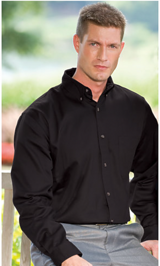 JonathanCorey Men's Long Sleeve Soil Release Treated Easy-Care Twill