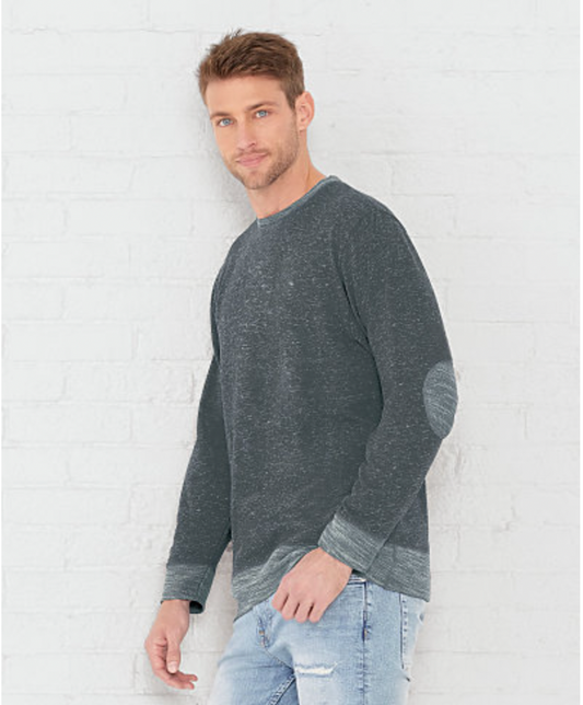 LAT Adult Harborside French Terry Crew with Elbow Patches