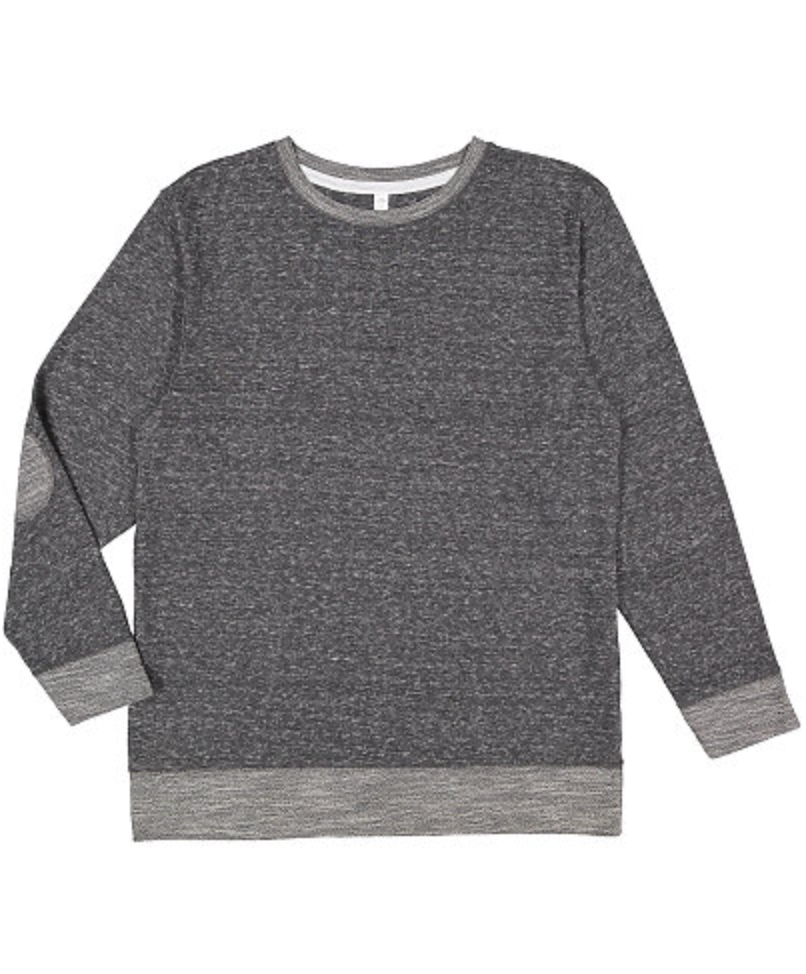 LAT Adult Harborside French Terry Crew with Elbow Patches