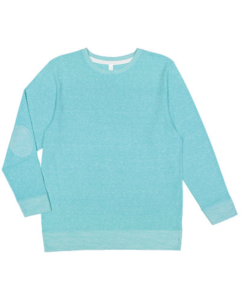 LAT Adult Harborside French Terry Crew with Elbow Patches
