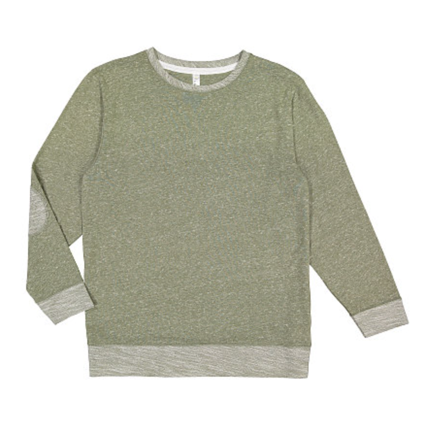 LAT Adult Harborside French Terry Crew with Elbow Patches