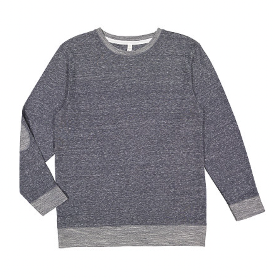 LAT Adult Harborside French Terry Crew with Elbow Patches
