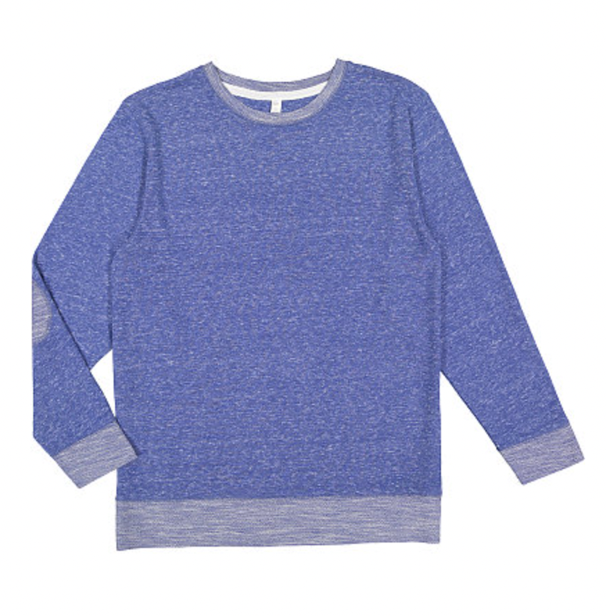 LAT Adult Harborside French Terry Crew with Elbow Patches