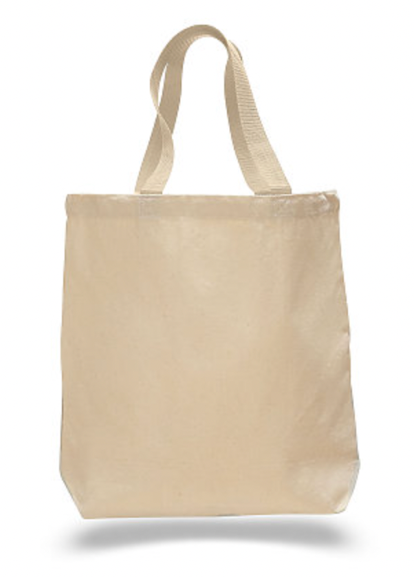 Q-Tees Promotional Tote with Bottom Gusset and Colored Handles